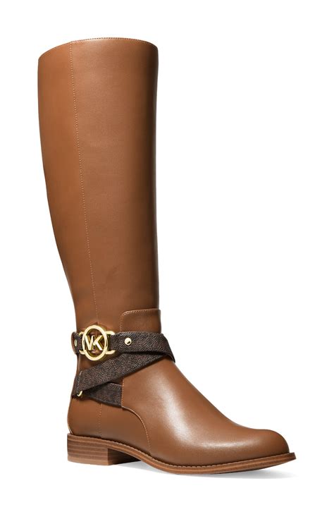 michael kors knee high wedge brown boots|Michael Kors ankle boots dillard's.